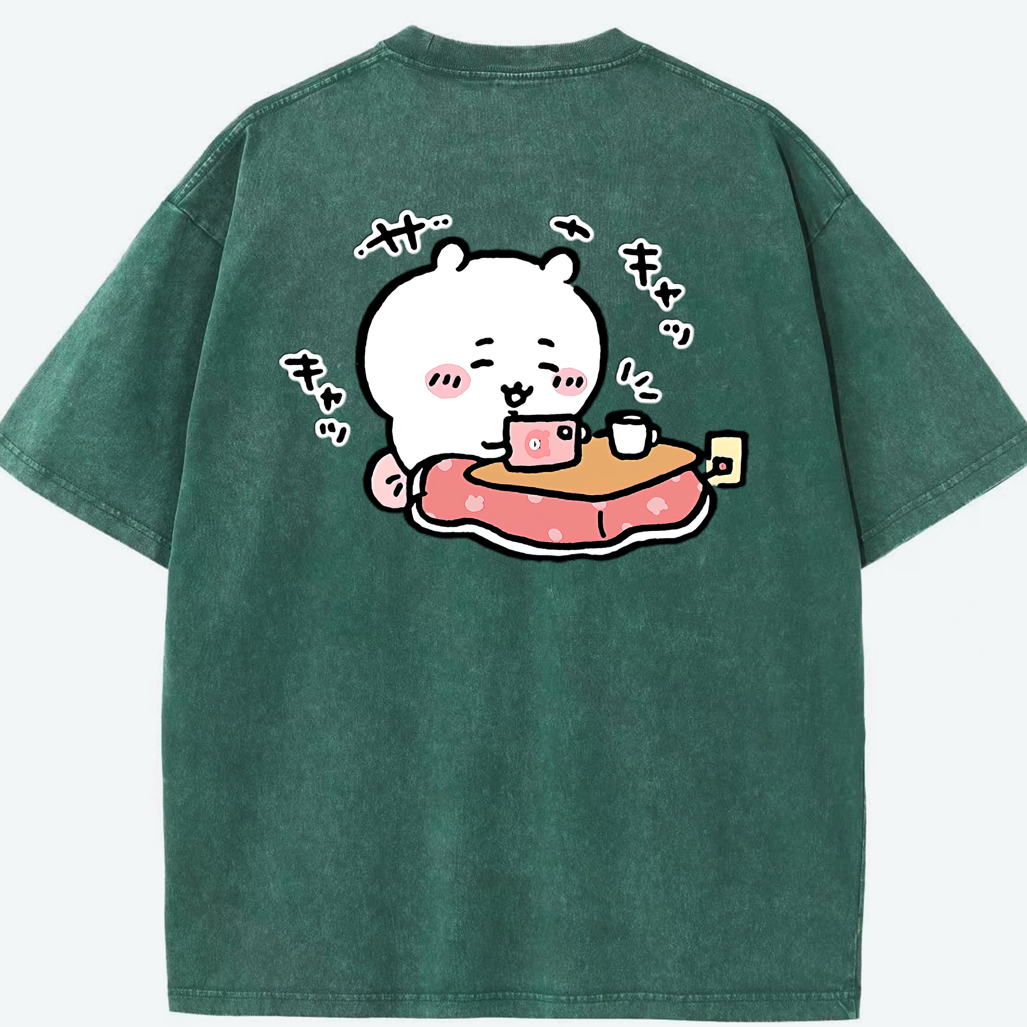 （画像用） ちいかわ ちいかわ Chii-kawa chiikawa 綿100% ヴィンテージ風 半袖Tシャツ（背面プリント）